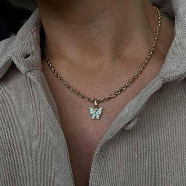 pendant necklaces fashion crystal butterfly for women gold figaro cuban chain neck collar colorful necklace jewelry, Silver
pendant necklaces fashion crystal butterfly for women gold figaro cuban chain neck collar colorful necklace jewelry, Silver