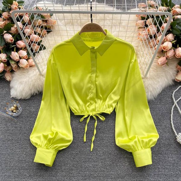 women's blouses & shirts 2021 early autumn blouse korean commuter solid color lapel drawstring puff sleeve crop waist female slim e, White
women's blouses & shirts 2021 early autumn blouse korean commuter solid color lapel drawstring puff sleeve crop waist female slim e, White