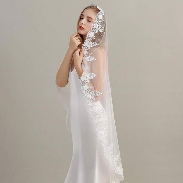 bridal veils 1 tire simple blusher veil lace trim wedding for brides fingertip length without comb, Black
bridal veils 1 tire simple blusher veil lace trim wedding for brides fingertip length without comb, Black