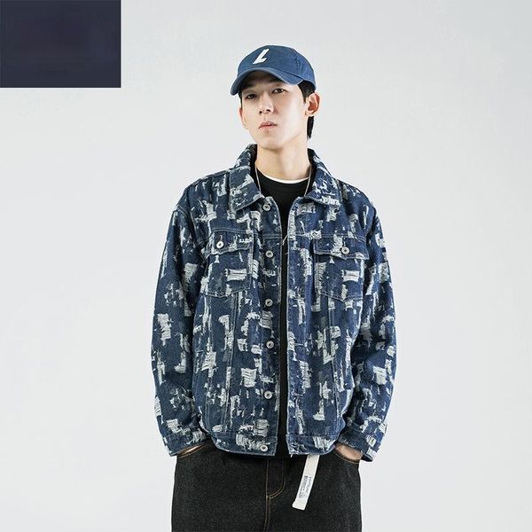 denim jacket men 's 2021 youth spring and autumn korean style lapel ripped workwear fried street coat men's jackets, Black;brown
denim jacket men 's 2021 youth spring and autumn korean style lapel ripped workwear fried street coat men's jackets, Black;brown