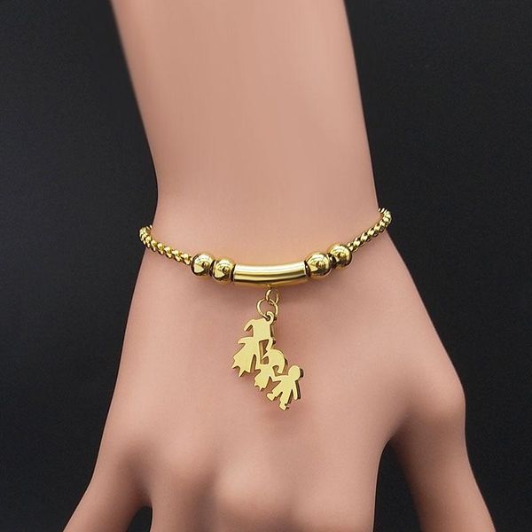link, chain 2021 fashion mama boy and girl stainless steel bracelete for women gold color bracelet charm jewellery pulsera mujer b18438, Black
link, chain 2021 fashion mama boy and girl stainless steel bracelete for women gold color bracelet charm jewellery pulsera mujer b18438, Black