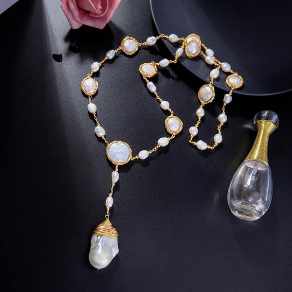 baroque freshwater cultured pearl pendant necklaces long sweater chains for women party delicate 2021 fashion jewelry, Silver
baroque freshwater cultured pearl pendant necklaces long sweater chains for women party delicate 2021 fashion jewelry, Silver