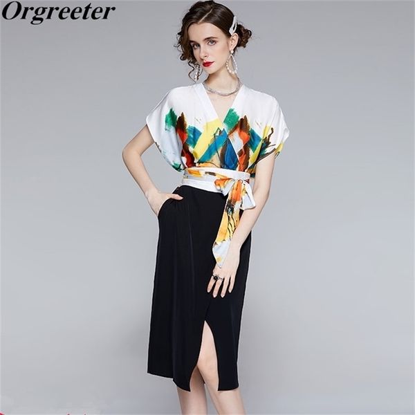 elegant ol summer dress women ink painting stitching v-neck split pencil female sashes lace-up 210602, Black;gray
elegant ol summer dress women ink painting stitching v-neck split pencil female sashes lace-up 210602, Black;gray