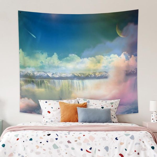 tapestries laeacco fashion tapestry blue sky and white cloud crescent moon waterfall wall hangings home living room bedroom decor polyester
tapestries laeacco fashion tapestry blue sky and white cloud crescent moon waterfall wall hangings home living room bedroom decor polyester