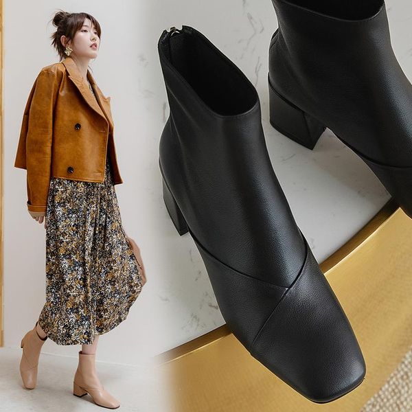 boots leather women spring/autumn zipper ankle for fashion casual high heel shoes handmade size 34-40, Black
boots leather women spring/autumn zipper ankle for fashion casual high heel shoes handmade size 34-40, Black
