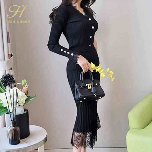 dresses korean 2 pieces set women's knitted bottoming vestidos stitching lace black single-breasted mermaid lady skirt suit, Black;gray
dresses korean 2 pieces set women's knitted bottoming vestidos stitching lace black single-breasted mermaid lady skirt suit, Black;gray