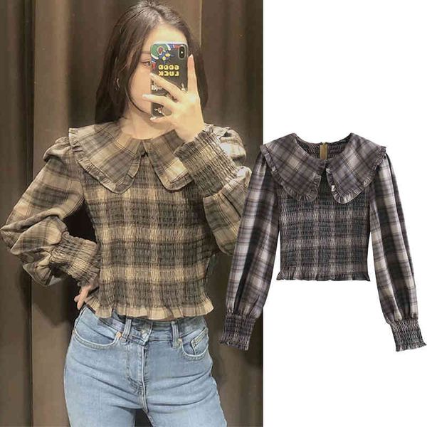 legging female fashions chess chiffon print shirt collar blouses long sweater thin, Black
legging female fashions chess chiffon print shirt collar blouses long sweater thin, Black