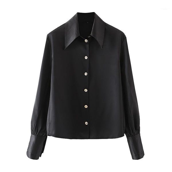 long sleeve blouse women spring autumn single breasted turn-down collar shirts office work solid silk satin women's blouses &, White
long sleeve blouse women spring autumn single breasted turn-down collar shirts office work solid silk satin women's blouses &, White
