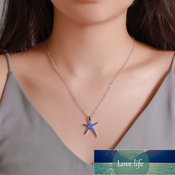 fashion ocean style sea star pendant necklace exquisite women's wedding clavicle chain creative lady beach party jewelry gift  factory, Silver
fashion ocean style sea star pendant necklace exquisite women's wedding clavicle chain creative lady beach party jewelry gift  factory, Silver