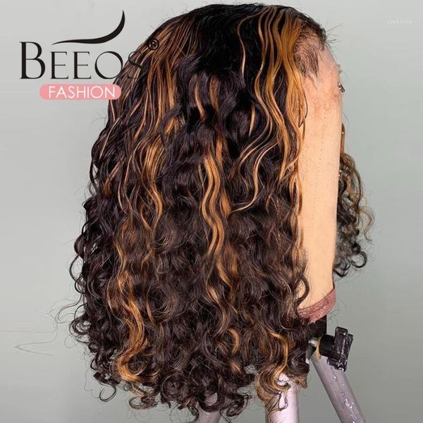 short curly bob human hair wigs highlight brown color brazilian water wave 4x4 closure wig for women pre plucked lace1, Black;brown
short curly bob human hair wigs highlight brown color brazilian water wave 4x4 closure wig for women pre plucked lace1, Black;brown