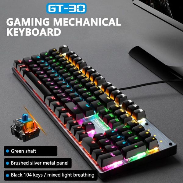 esports gaming mechanical keyboard standard 104keys metal panel rgb color backlight professional game chip for pc computer gamer keyboards
esports gaming mechanical keyboard standard 104keys metal panel rgb color backlight professional game chip for pc computer gamer keyboards