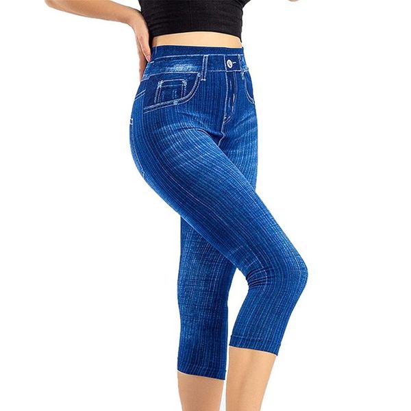 women's leggings 2021 capris imitation jeans high waist elastic women fitness push up clothing, Black
women's leggings 2021 capris imitation jeans high waist elastic women fitness push up clothing, Black