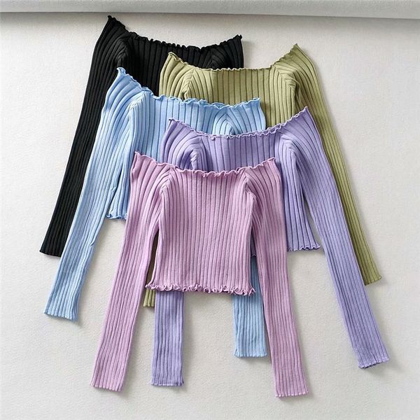 hsa women pullovers short slim fit base slash-neck knit jumpers long-sleeve sweater pullover sueteres de mujer 210417, White;black
hsa women pullovers short slim fit base slash-neck knit jumpers long-sleeve sweater pullover sueteres de mujer 210417, White;black