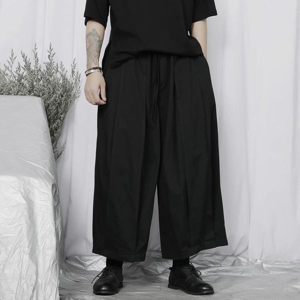 men's pants wide leg large casual summer japanese fashion trend style simple loose straight capris, Black
men's pants wide leg large casual summer japanese fashion trend style simple loose straight capris, Black