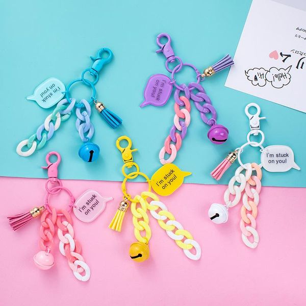 keychains 2021 korean version of color chain keychain cute bell key ring pendant fashion backpack car accessories, Silver
keychains 2021 korean version of color chain keychain cute bell key ring pendant fashion backpack car accessories, Silver