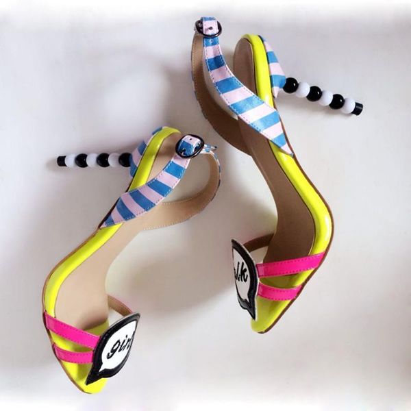 buty damskie genuine leather sandals women string beaded high heels striped catwalk t show letter decor gladiator shoes, Black
buty damskie genuine leather sandals women string beaded high heels striped catwalk t show letter decor gladiator shoes, Black
