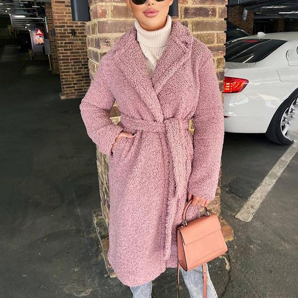 women's wool & blends floy fashion winter notched coats women elegant solid tie belt collected waisted jackets plush long ladies, Black
women's wool & blends floy fashion winter notched coats women elegant solid tie belt collected waisted jackets plush long ladies, Black