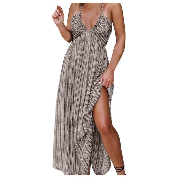 casual dresses striped print long dress for women halter neck sleevelesss high waist evening party loose sundress vestidos, Black;gray
casual dresses striped print long dress for women halter neck sleevelesss high waist evening party loose sundress vestidos, Black;gray