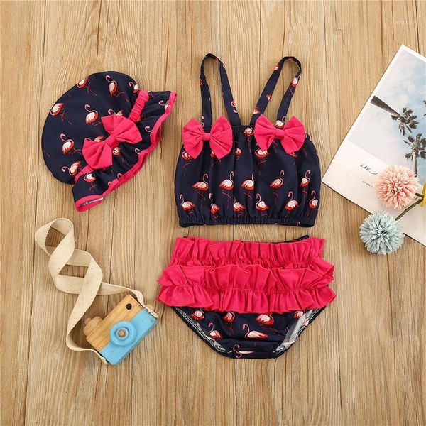 baby girl's 3 piece casual swimsuit, flamingo printed sling bow camisole ruffled hipster infant's swimming hat one-pieces, Black
baby girl's 3 piece casual swimsuit, flamingo printed sling bow camisole ruffled hipster infant's swimming hat one-pieces, Black