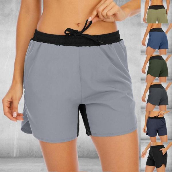 running shorts women loose quick dry pockets elastic sports for beach yoga fitness sportswear, Black;blue
running shorts women loose quick dry pockets elastic sports for beach yoga fitness sportswear, Black;blue