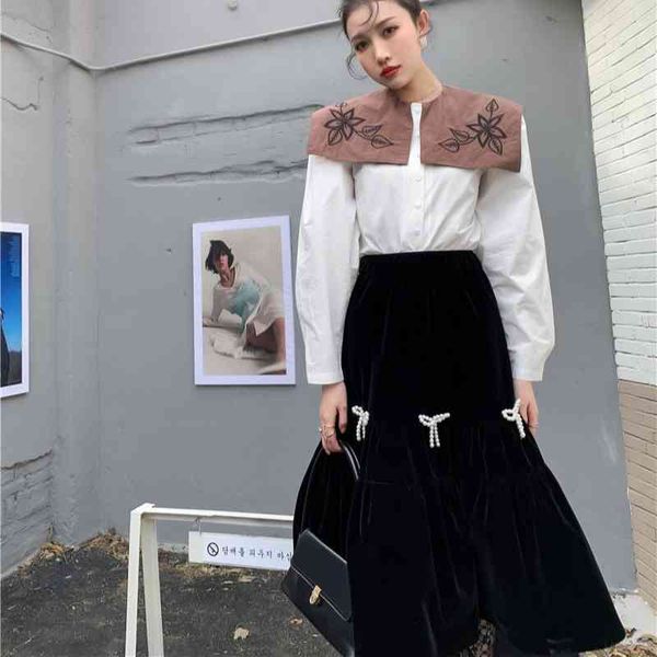 skirts black velvet women hgih waist pearl bow a line long midi korean fashion bottoms cute autumn uhzg
skirts black velvet women hgih waist pearl bow a line long midi korean fashion bottoms cute autumn uhzg