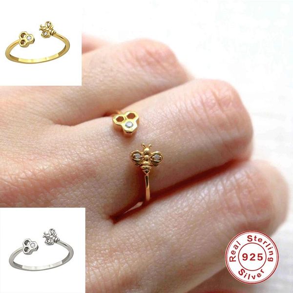 cluster rings anillos plata 925 mujer minimalist cartoon animal bee adjustable for girls lovers' couples engagement opening finger ring, Golden;silver
cluster rings anillos plata 925 mujer minimalist cartoon animal bee adjustable for girls lovers' couples engagement opening finger ring, Golden;silver