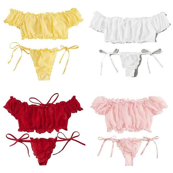 women's swimwear set off shoulder lace up bikinis women sweet casual short sleeve suits swimsuits beachwear bathing, White;black
women's swimwear set off shoulder lace up bikinis women sweet casual short sleeve suits swimsuits beachwear bathing, White;black