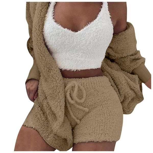 women's jackets 3pcs women autumn plush crop long sleeve coat drawstring shorts suit hooded sports suits sportswear tracks, Black;brown
women's jackets 3pcs women autumn plush crop long sleeve coat drawstring shorts suit hooded sports suits sportswear tracks, Black;brown