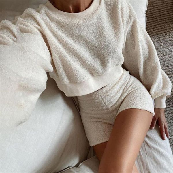 women's tracksuits o- neck 2 pieces set women original cashmere velvet long sleeve sweater & casual tracksuit short sets clothing, Gray
women's tracksuits o- neck 2 pieces set women original cashmere velvet long sleeve sweater & casual tracksuit short sets clothing, Gray