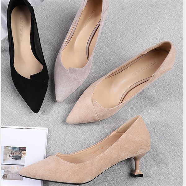 high heels shoes woman office lady women pumps faux suede solid pointed toe slip on heels female causal wedding sandal 210520, Black
high heels shoes woman office lady women pumps faux suede solid pointed toe slip on heels female causal wedding sandal 210520, Black