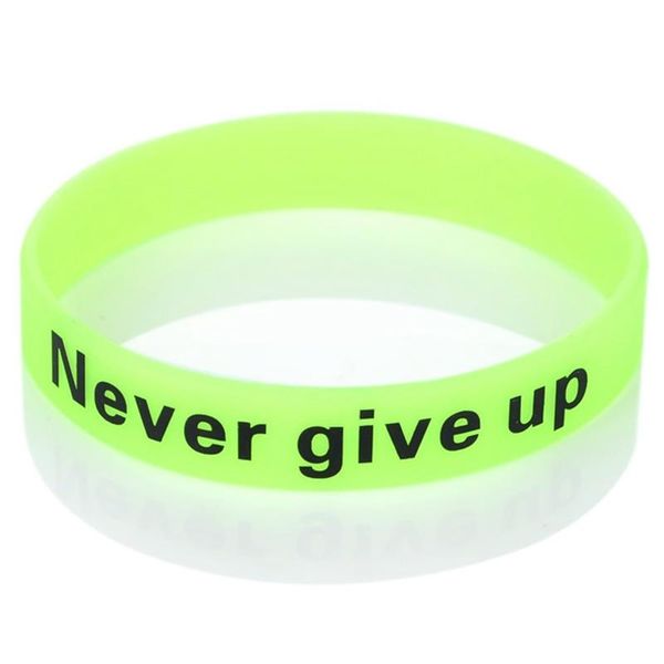 charm bracelets glow in dark silicone rubber elasticity sport wristband never give up print candy color for women men k, Golden;silver
charm bracelets glow in dark silicone rubber elasticity sport wristband never give up print candy color for women men k, Golden;silver