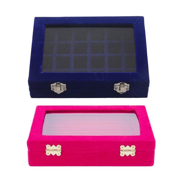 jewelry pouches, bags 2 pcs box: 1 24 grid display box storage blue & velvet glass organizer rose red, Pink;blue
jewelry pouches, bags 2 pcs box: 1 24 grid display box storage blue & velvet glass organizer rose red, Pink;blue