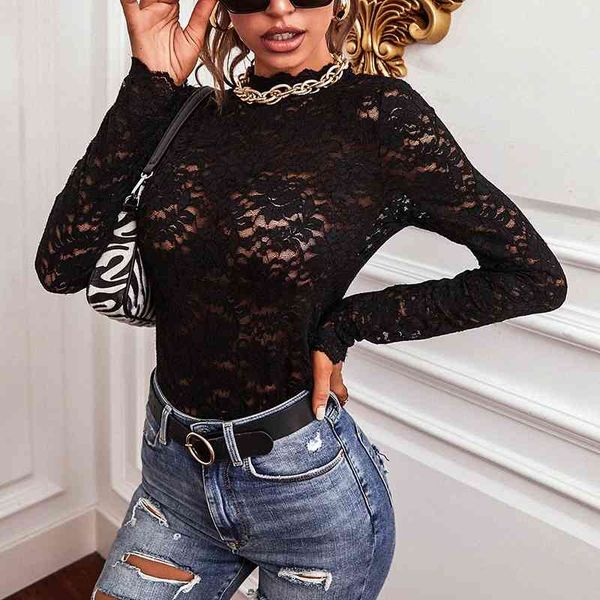 women's knits & tees black lace bottoming shirt perspective long sleeve ladies hollow out slim fit blouse tcmg, White
women's knits & tees black lace bottoming shirt perspective long sleeve ladies hollow out slim fit blouse tcmg, White