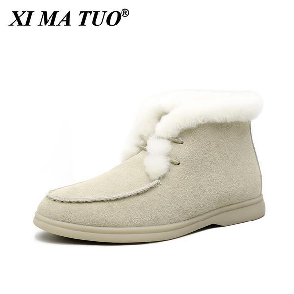 boots women snow natural fur genuine leather ankle winter comfortable flat wool shoes, Black
boots women snow natural fur genuine leather ankle winter comfortable flat wool shoes, Black