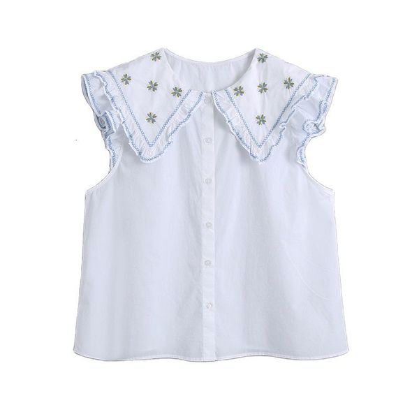 women's knits & tees embroidery solid white women's short blouse summer peter pan collar straight shirt for lady elegant flounced
women's knits & tees embroidery solid white women's short blouse summer peter pan collar straight shirt for lady elegant flounced