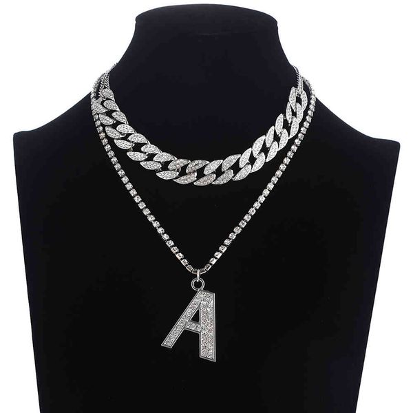 26 alphabet initial necklace women men cuban link chain choker rhinestone letter necklace iced out hip hop bling name jewelry x0509, Black
26 alphabet initial necklace women men cuban link chain choker rhinestone letter necklace iced out hip hop bling name jewelry x0509, Black