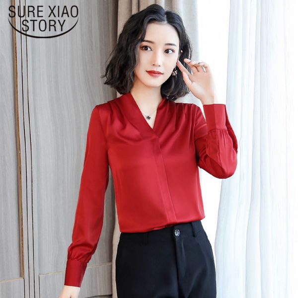 women and blouses blusas mujer de moda silk casual chiffon shirt solid v-neck regular office lady clothing 1779 50 210415, White
women and blouses blusas mujer de moda silk casual chiffon shirt solid v-neck regular office lady clothing 1779 50 210415, White