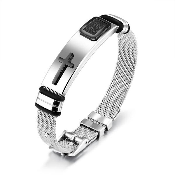 tennis accessories titanium steel mesh band bracelet cross men's hand, Golden;silver
tennis accessories titanium steel mesh band bracelet cross men's hand, Golden;silver