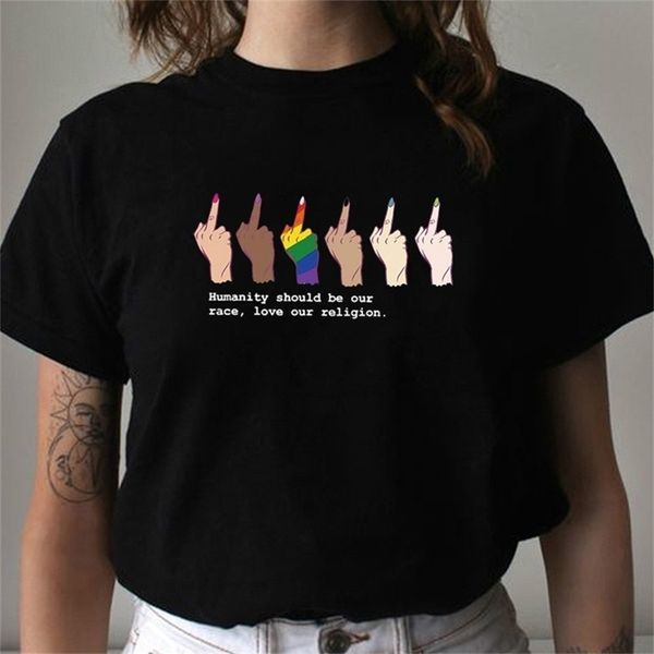 humanity should be our race love religion against racial discrimination style lgbt middle finger printed tshirt 210512, White
humanity should be our race love religion against racial discrimination style lgbt middle finger printed tshirt 210512, White