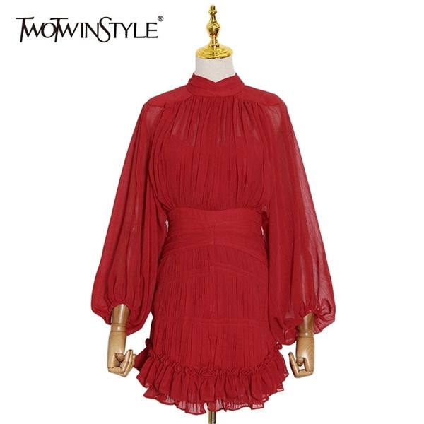 twotwinstyle leopard hollow out dress for women stand collar lantern sleeve high waist print mini dresses female fashion 210806, Black;gray
twotwinstyle leopard hollow out dress for women stand collar lantern sleeve high waist print mini dresses female fashion 210806, Black;gray