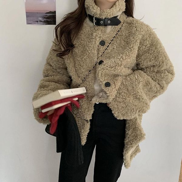 alien kitty solid lambswool warm outerwear turtleneck women 2021 casual street loose winter coat plush jackets women's, Black;brown
alien kitty solid lambswool warm outerwear turtleneck women 2021 casual street loose winter coat plush jackets women's, Black;brown