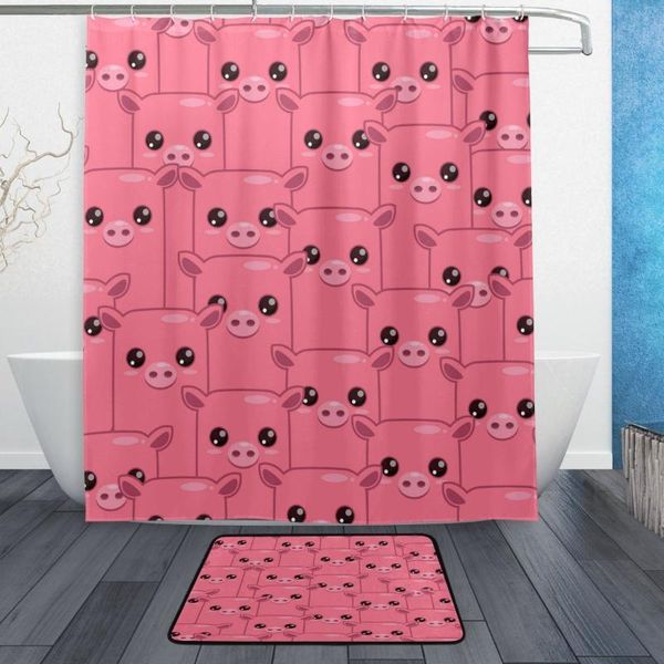 shower curtains cute cartoon pig pink waterproof polyester fabric curtain with hooks doormat bath floor mat bathroom home decor
shower curtains cute cartoon pig pink waterproof polyester fabric curtain with hooks doormat bath floor mat bathroom home decor