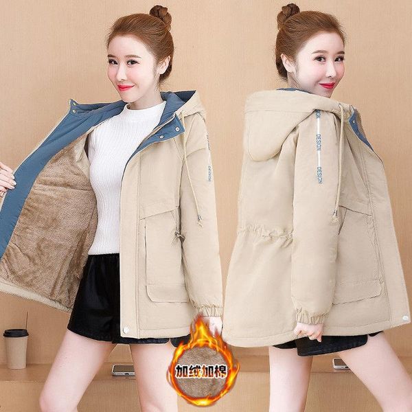 large size women's winter plush thickened medium length cotton padded jacket slim windbreaker foreign style trench coats, Tan;black
large size women's winter plush thickened medium length cotton padded jacket slim windbreaker foreign style trench coats, Tan;black