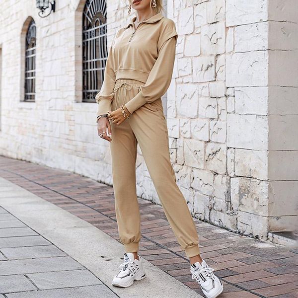 women's two piece pants khaki solid cropped pullover women tracksuit zipper sweatshirt and lace up sweatpants ladies matching set autum, White
women's two piece pants khaki solid cropped pullover women tracksuit zipper sweatshirt and lace up sweatpants ladies matching set autum, White