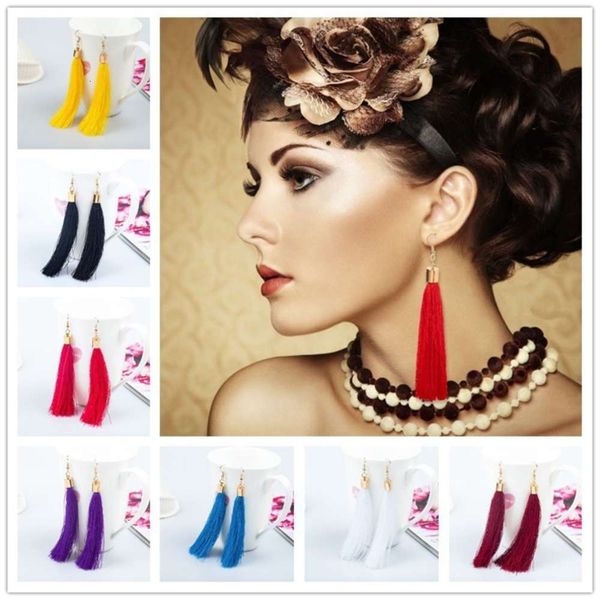 selling long tassel bohemian style exaggerated woven silk earrings for women, Black
selling long tassel bohemian style exaggerated woven silk earrings for women, Black