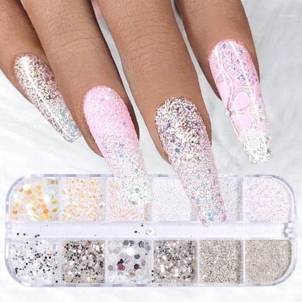 12grid set nail powder holographic silver sequins uv gel polish chrome pigment dust manicure nails art decoration christmas lajy1, Silver;gold
12grid set nail powder holographic silver sequins uv gel polish chrome pigment dust manicure nails art decoration christmas lajy1, Silver;gold