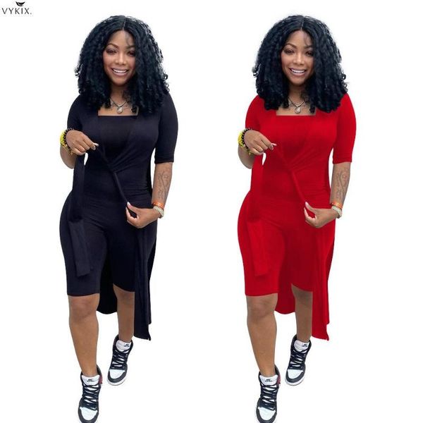 women's tracksuits 2021 women set solid strechy playsuit half sleeve splited long cloak two 2 piece active club outfits summer, Gray
women's tracksuits 2021 women set solid strechy playsuit half sleeve splited long cloak two 2 piece active club outfits summer, Gray