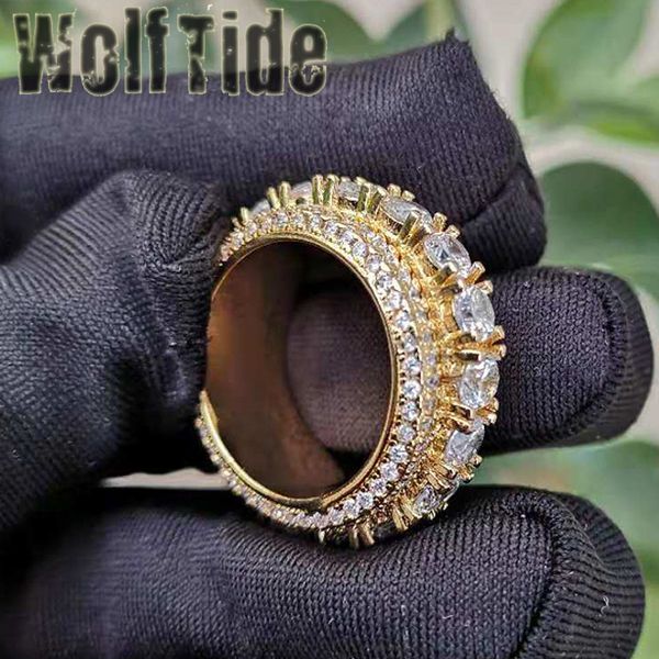 clustered cubic zirconia rotate finger ring with side cz stones for men women hip hop bling spinner geometric iced out round gold lover part, Silver
clustered cubic zirconia rotate finger ring with side cz stones for men women hip hop bling spinner geometric iced out round gold lover part, Silver