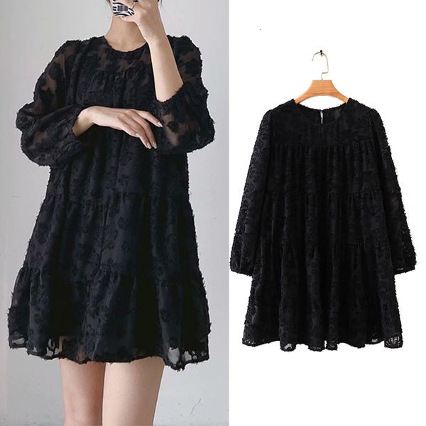 rompers solid-colored women loose-textured feminine the-neck long black thin chic dress mujer, Black;white
rompers solid-colored women loose-textured feminine the-neck long black thin chic dress mujer, Black;white