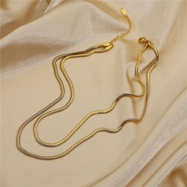 chokers double layerd gold snake chain necklace for women stacking plating chunky neckalce punk stainless steel jewelry, Golden;silver
chokers double layerd gold snake chain necklace for women stacking plating chunky neckalce punk stainless steel jewelry, Golden;silver